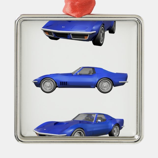 1970 Corvette: Blue Finish: Metal Ornament (Front)
