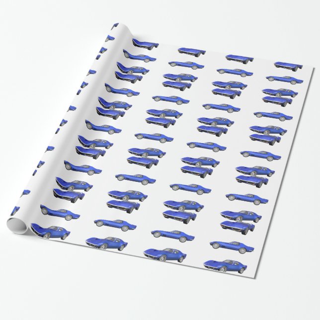 1970 Corvette: Blue Finish: Wrapping Paper (Unrolled)