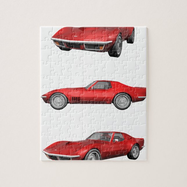 1970 Corvette: Red Finish Jigsaw Puzzle (Vertical)