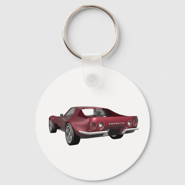 1970 Corvette Sports Car: Candy Apple Finish: Keychain (Front)