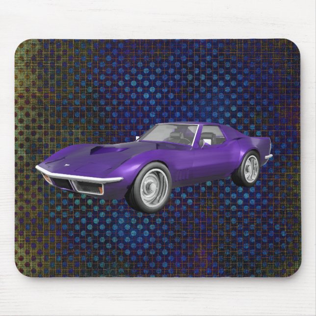 1970 Corvette Sports Car: Purple Finish: Mousepad (Front)