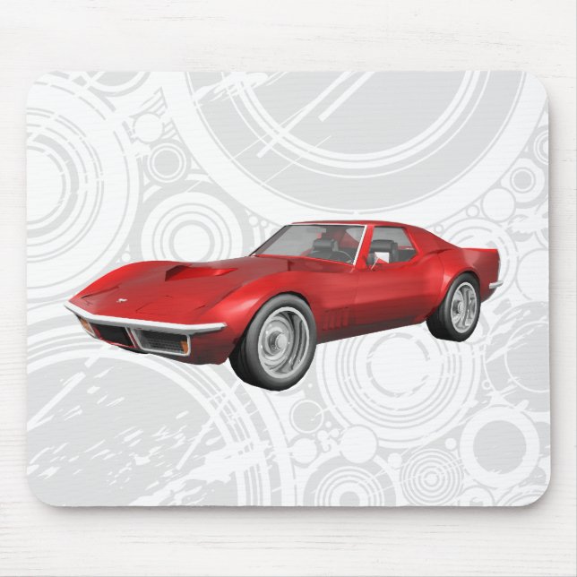 1970 Corvette Sports Car: Red Finish: Mousepad (Front)