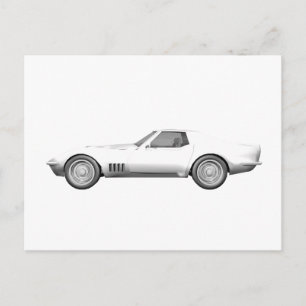 1970 Corvette Sports Car: White Finish Postcard