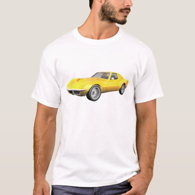 1970 Corvette Sports Car: Yellow Finish T-Shirt (Front)