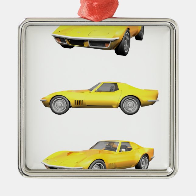 1970 Corvette: Yellow Finish: Metal Ornament (Front)