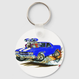 1970 El Camino Blue-White Truck Keychain