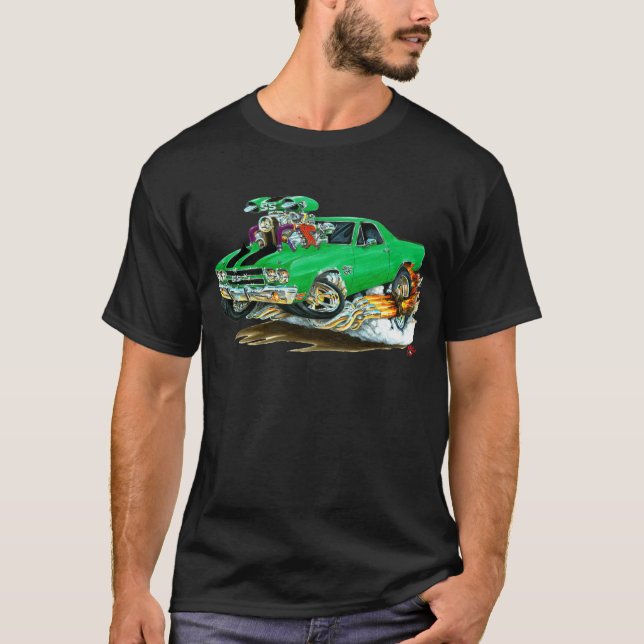 1970 El Camino Green-Black Truck T-Shirt (Front)