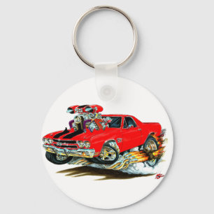 1970 El Camino Red-Black Truck Keychain
