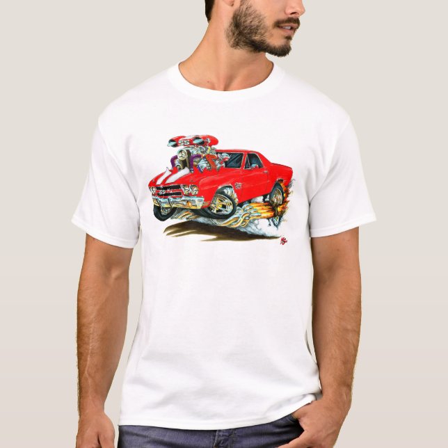 1970 El Camino Red-White Truck T-Shirt (Front)