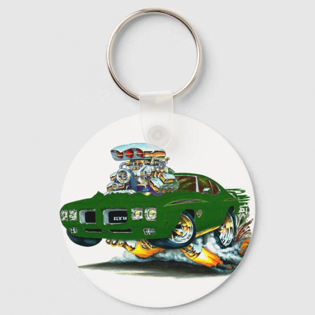 1970 GTO Judge Green Car Keychain (Front)