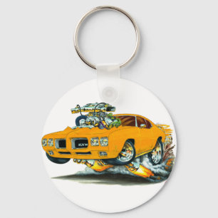 1970 GTO Orange Car Keychain