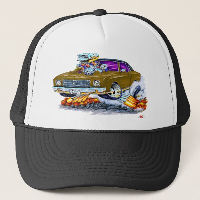 1970 Monte Carlo Brown Car Trucker Hat (Front)