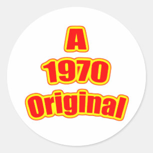1970 Original Red Classic Round Sticker