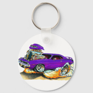 1970 Plymouth Cuda Purple Car Keychain
