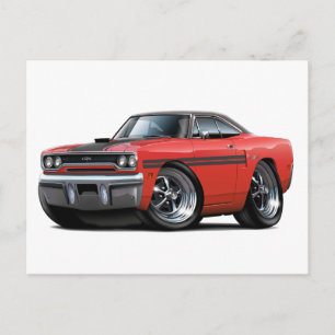 1970 Plymouth GTX Red-Black Top Car Postcard