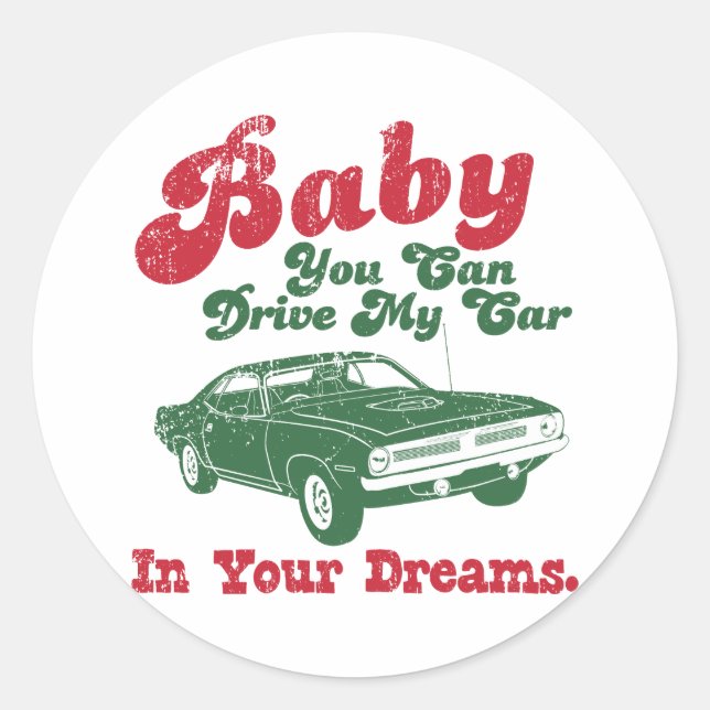 1970 Plymouth Hemi Cuda Classic Round Sticker (Front)