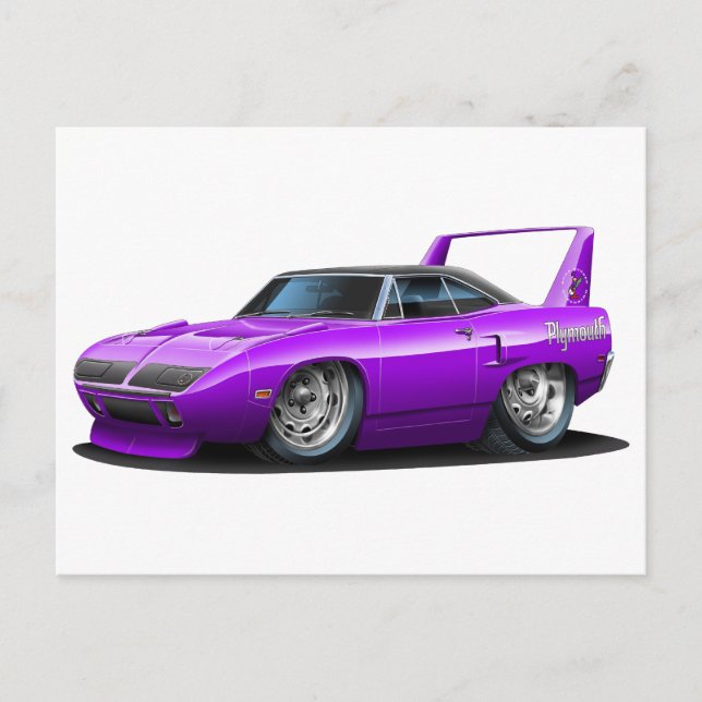 1970 Plymouth Superbird Purple Car Postcard (Front)