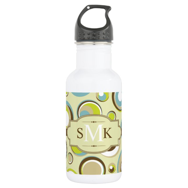 1970 Retro Circle Pattern 32. oz. 532 Ml Water Bottle (Front)