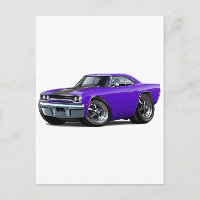 1970 Roadrunner Purple-Black Postcard (Front)