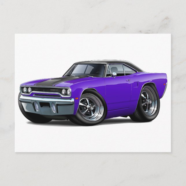1970 Roadrunner Purple-Black Top Postcard (Front)
