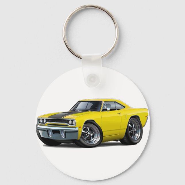 1970 Roadrunner Yellow-Black Keychain (Front)