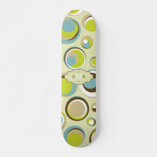 1970’s Retro Circle Pattern Mini Skateboard