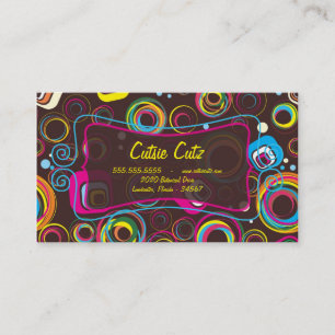 1970’s Retro Circle Square 1950 Business Cards