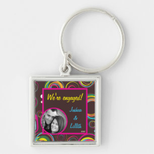 1970’s Retro Circle Square 1950 Groovy Key Chain