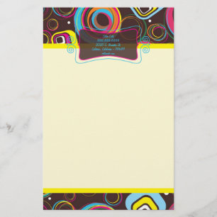 1970’s Retro Circle Square Letterhead Stationery
