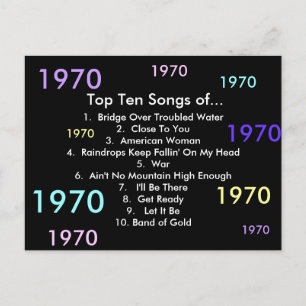 1970 Songs Postcard