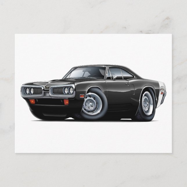 1970 Super Bee Black-White Car Postcard (Front)