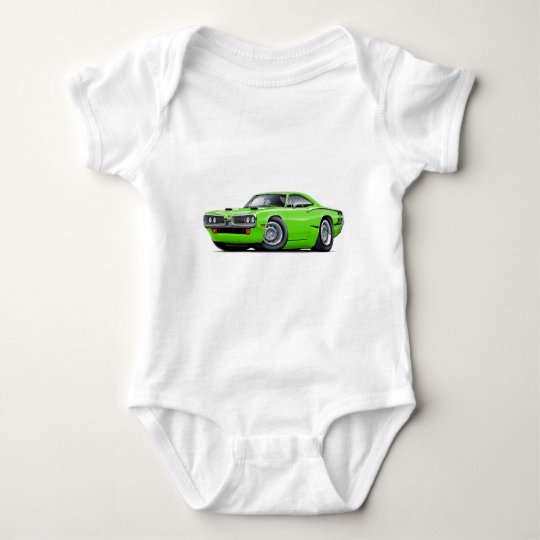 1970 Super Bee Lime-Black C-Stripe Scoop Hood Baby Bodysuit