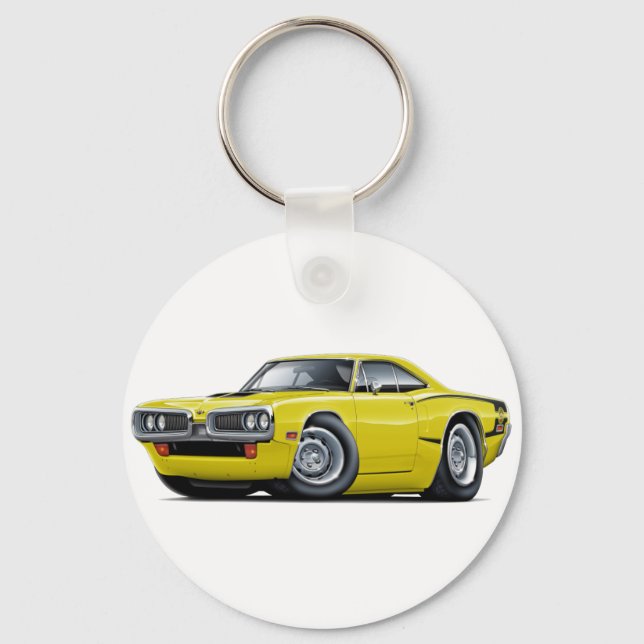 1970 Super Bee Yellow-Black C-Stripe Keychain (Front)