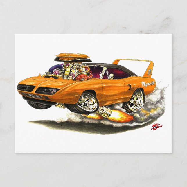 1970 Superbird Orange Car Postcard (Front)
