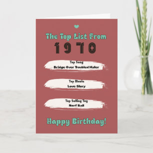 1970 Top List Birthday Card