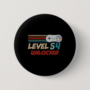 1970 Unlocked Level 54 Birthday Video Game Control 2 Inch Round Button