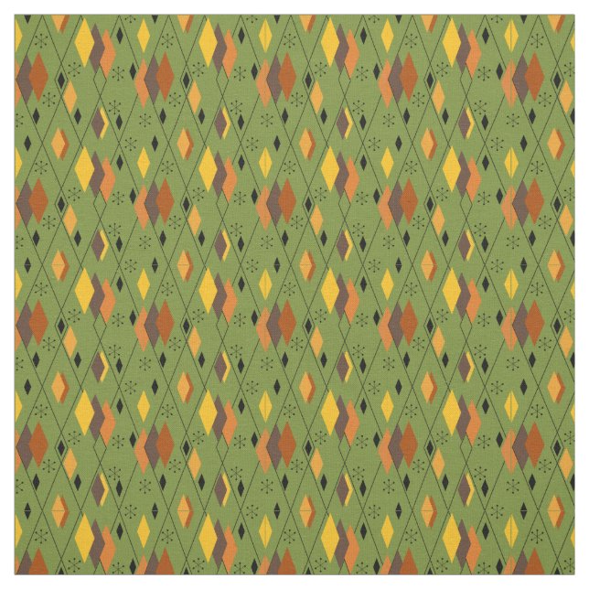 1970s Atomic Diamonds  Fabric (Swatch)