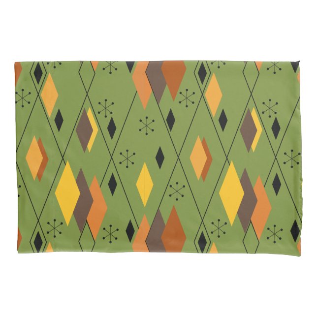 1970s Atomic Diamonds  Pillowcase (Front)