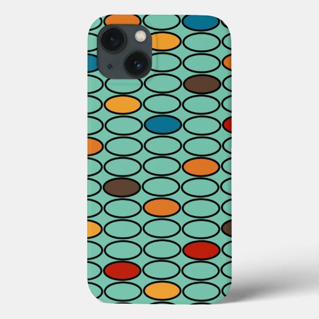 1970s Blue Ovals  Case-Mate iPhone Case (Back)