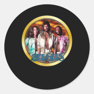1970's Classic Bee Gees Custom Art Round Sticker