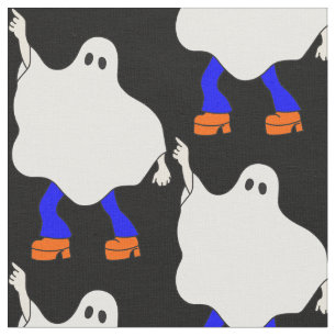 1970s disco halloween ghost groovy  fabric