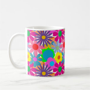 1970s Flower Power Coffee Mug