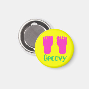 1970s Fuzzy Feet Groovy Magnet