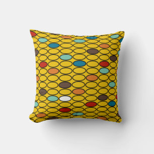1970s Gold Ovals  Throw Pillow