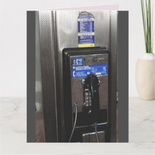 1970's kid PHONE BOOTH BIRTHDAY CARD