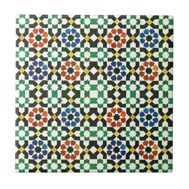 1970s Moroccan Colour Pattern Tile (Front)