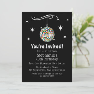 1970s Music Birthday Party for 70th Celebration Invitation