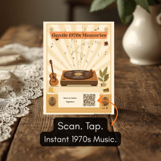 1970s Music Playlist Postcard for Dementia