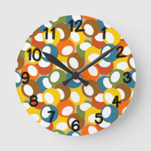 1970s Olive Circles Round Clock