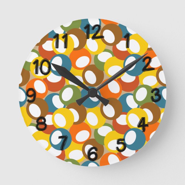 1970s Olive Circles Round Clock (Front)